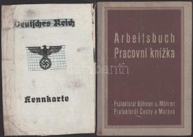 1940 Deutsches Reich Cseh-morva protektorátus munkakönyv + fényképes személyi igazolvány 
1940 Deut...