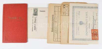 ca 1880 osztrák és német okmánybélyeges okmányok 4 db