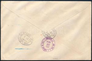 1934 Ajánlott levél New Yorkba, az Európa hajóról katapult postával / Registered cover to New York, ...