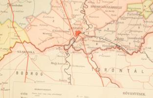 1928 Csonka-Magyarország közigazgatási térképe, 1:500.000, Bp., M. Kir. Állami Térképészet, felteker...