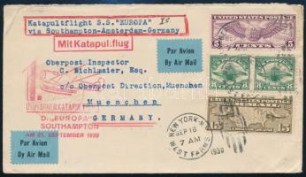 1935 Levél Németországba, az Europa hajóról Southamptonba katapulttal szállítva / Cover to Germany, ...