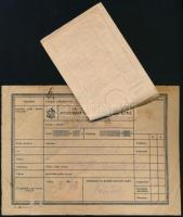 1920 Csomagszállító 50H és felezett 50H portó bélyeggel "PODVLK" / Parcel card with Mi 8 +...