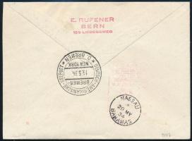 1934 Levél a Bahamákra, a Bremen hajóról New Yorkba katapulttal szállítva / Cover to the Bahamas, wi...