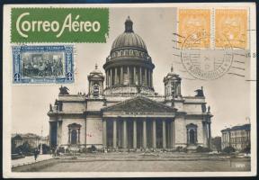 1933 Katapult posta levél szovjet és német és kolumbiai bélyegekkel vegyesen bérmentesítve a Leningr...