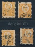 1871 4 db Réznyomat 2kr elfogazva