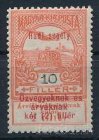 1914 Hadisegély I. 10f téglavörös felülnyomattal (MBK 250 p)