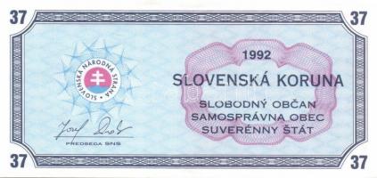 10db bankjegy, közte Szlovákia 1992. SNS 37 Korona (6x) T:I,II