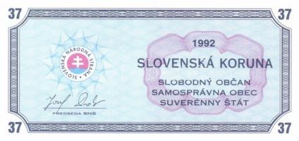 10db bankjegy, közte Szlovákia 1992. SNS 37 Korona (6x) T:I,II