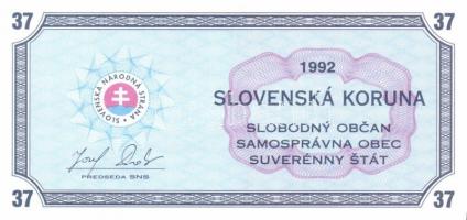 10db bankjegy, közte Szlovákia 1992. SNS 37 Korona (6x) T:I,II