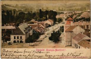 Aranyosmarót, Aranyos-Maróth, Zlaté Moravce; látkép, Rakovszky István üzlete, könyv- és papírkereske...