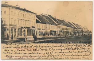 Beszterce, Bistritz, Bistrita; Holzgasse / Fa utca, Kollmann és Keresztes üzlete. M. Binder kiadása ...