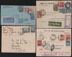 Kolumbia SCADTA légi levelek gyűjteménye, 18 db levél különféle országokba + 3 levél külföldről, hoz...