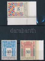 1994-1995 Magyar népművészet 3 db bélyeg matt-fényes