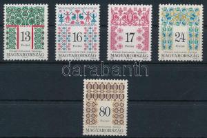 1996 Magyar népművészet 5 db bélyeg fél-fényes-vonalas