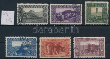 1906 6 db bélyeg 6 1/4 : 9 1/4 fogazással