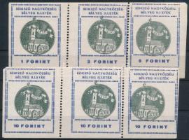 Szikszó 2 db illetékbélyeg hármascsík (10Ft saroktörés / folded corner)