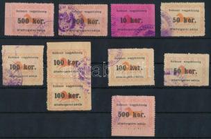 Szikszó 10 db állatforgalmi adóbélyeg