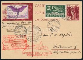1931 Zeppelin magyarországi útja levelezőlap Svájcból