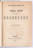 Jókai Mór válogatott beszélyei I-II. Kis nemzeti muzeum 15. Pest, 1870, Heckenast. Kiadói félbőr köt...