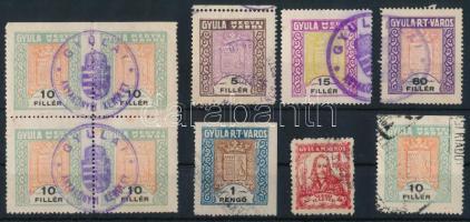 Gyula 10 db városi illetékbélyeg