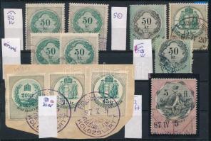 9 db okmánybélyeg vésésjavítással