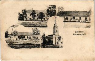 Alsóbarakony, Barakony, Berechiu; templom, iskola, üzlet / church, school, shop (lyuk / hole)