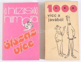 5 db vicckönyv: 1000 vicc a javából.; A házasság humora.; Viccözön.; Kéchlekalássan.; Miért csillog ...