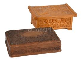 2 darab faragott doboz, 20x12 cm, 20x13 cm, jó állapotban,