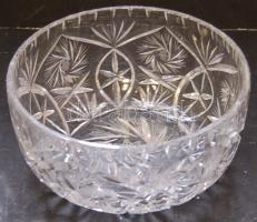 Század eleji metszett üveg salátás tál  / Carved glass salad-bowl d: 20cm
