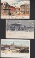Bécs 1900-1903 3 db képeslap, közte 2 litho