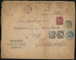 1893 Pénzeslevél 5 bélyeges bérmentesítéssel / Insured cover with 5 stamps franking "ZALA-EGERS...