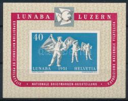 1951 LUNABA Luzern bélyegkiállítás blokk Mi 14 (Mi EUR 200.-)