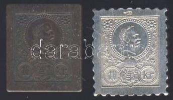 DN 10Kr bélyeg formájú Ag plakett 2,24g + Br kiadása is T:1