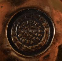 Antik olasz bronz váza mitológiai jelenettel díszítve, jelzett, hibátlan, m: 9,5 cm