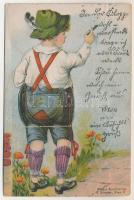 1923 Wien, Vienna, Bécs; hiker, leporellocard with 10 mini images. Wiener Kunstverlag E. Schreier (w...