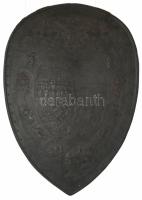 cca 1900 Neobarokk pajzs falidísz, vas, 60x43 cm