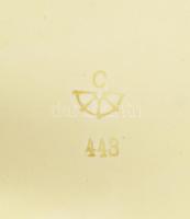 cca 1880 Körmöcbánya nagyméretű falitál kakas és tyúk ábrázolással, jelzett, kis felületi hibával, d...