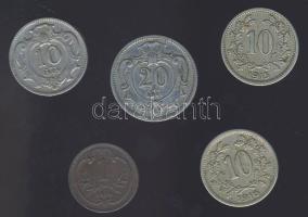 Ausztria 1909-1916. 1h, 10h (3x), 20h T:2/3,3+