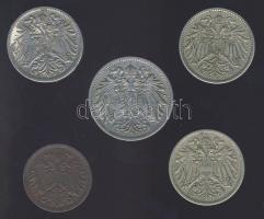 Ausztria 1909-1916. 1h, 10h (3x), 20h T:2/3,3+