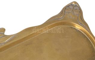 Szecessziós alpakka kínáló, 32x17 cm