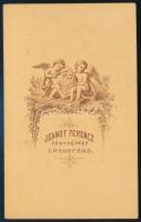 cca 1870 Hölgy portréja, vizitkártya Jeanot Ferenc losonci (Lučenec) műterméből, 10,5x6,5 cm. Ritka!