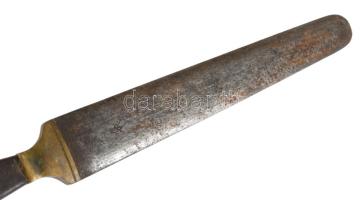 cca 1900 Fenőacél, jelzett, h: 34 cm
