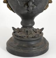 Biedermeier spiáter váza, fedő nélkül, plasztikus díszítményekkel, m: 35 cm