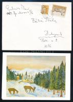 1944 Gyurkovics Tibor (1931-2008) író saját kézzel írt tréfás sorai Békés Itala (1927-2025) színészn...