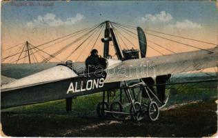 1918 Wiener Neustadt, Bécsújhely; Flugfeld / airfield, pilot with aircraft (b)