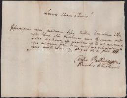 1810 Esztergom, Palkovits Károly saját kézzel írt sorai