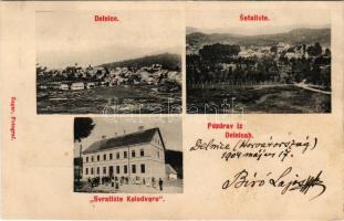 1904 Delnice, Setaliste, Svratiste Kolodvoru / sétány, vasúti vendéglő, étterem. Zagar Fotograf / pr...