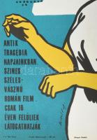 Darvas Árpád (1927-2015): A szűz jegyében, 1967, filmplakát, papír, jelzett a plakáton. Offset-nyomd...