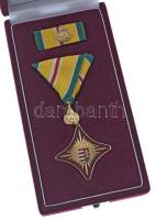 2001. "Szent Flórián Érdemjel" aranyozott, zománcozott bronz kitüntetés mellszalagon, mini...