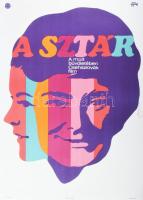Ernyei Sándor (1924-2000): A sztár, filmplakát, papír, jelzett a plakáton. Offset-nyomda. Hajtásnyom...
